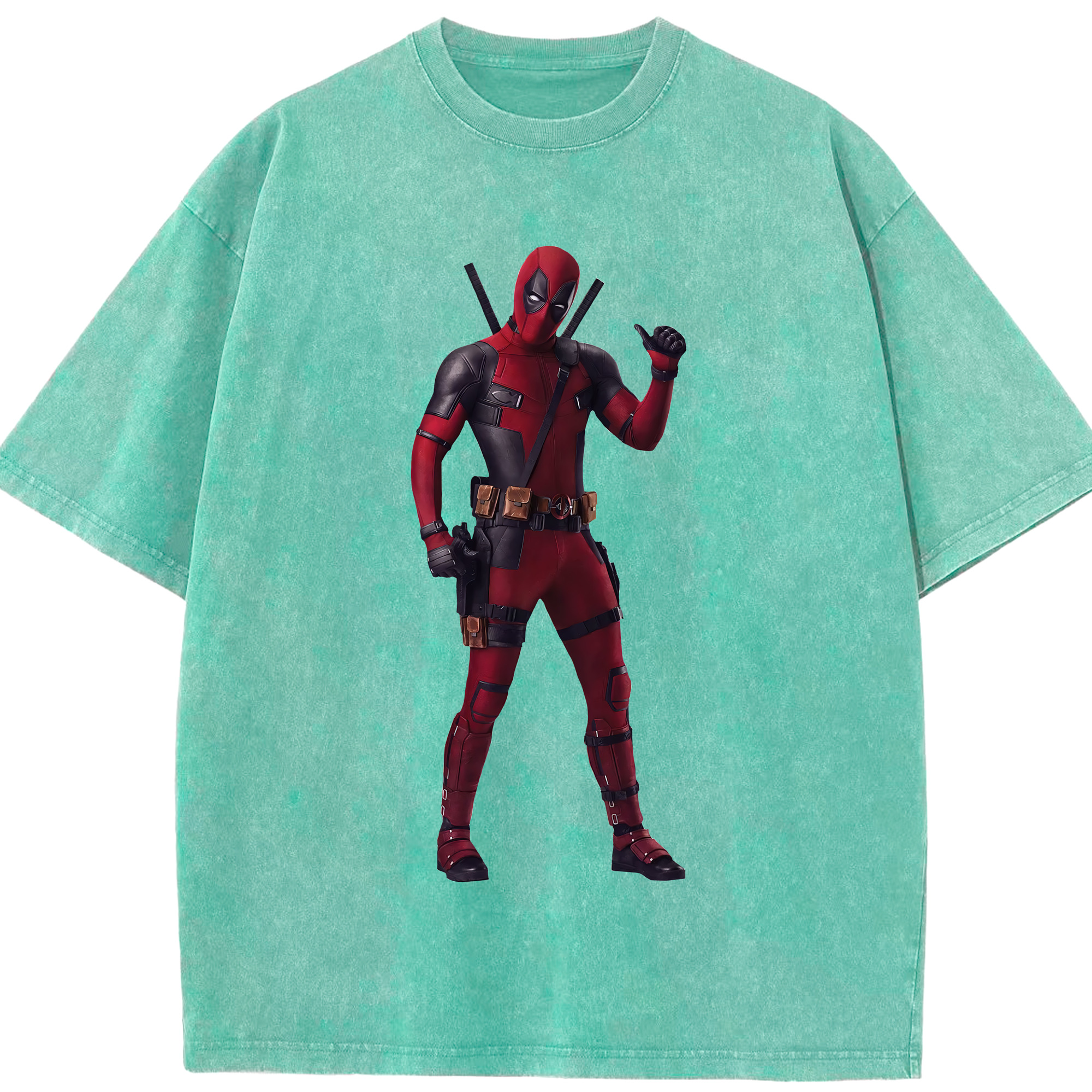 （画像用） Deadpool デッドプール 綿100% ヴィンテージ風 半袖Tシャツ（フロントプリント）